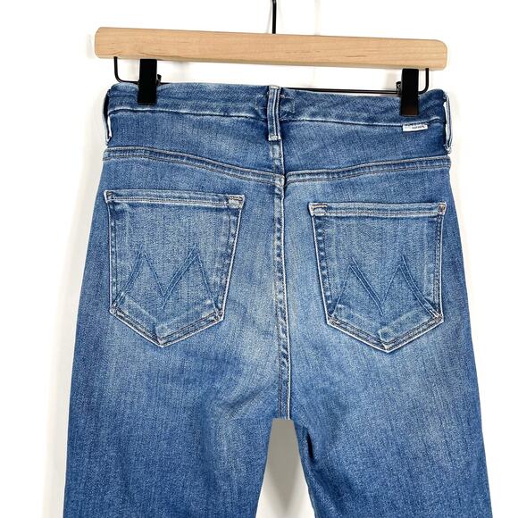 Mother High Waisted‎ Double Looker Hover Jeans First Mate Blue Raw Hem Sz 26 - Picture 9 of 12